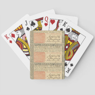 Colonial 1776 Sechs-Schilling Spielkarten