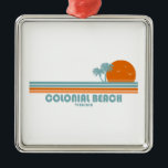 Colonial Beach Virginia Sun Palm Trees Ornament Aus Metall<br><div class="desc">Der Colonial Beach liegt zwischen dem Potomac und der Bucht von Monroe. In der Nähe befinden sich mehrere Jachthäfen,  sodass Sie eine komplette Strandroute mit verschiedenen Aktivitäten während Ihres bleibe planen können,  vom Schwimmen und Wassersport bis hin zum Bootfahren und Angeln.</div>