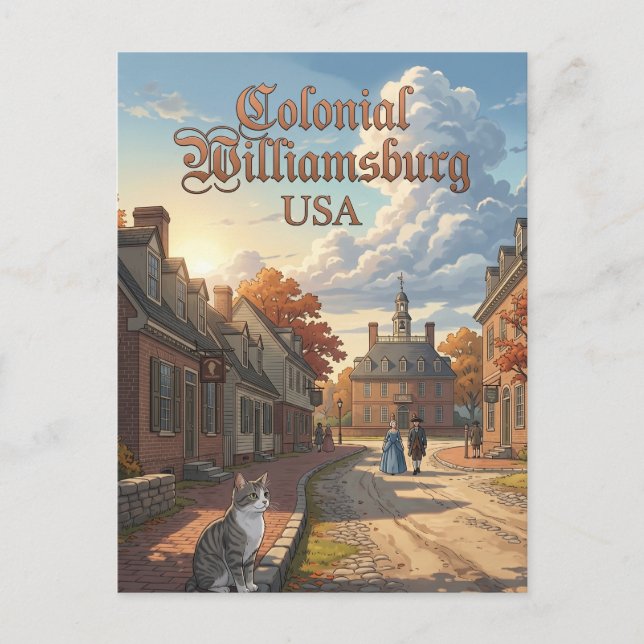 Colonial Williamsburg USA Postkarte (Vorderseite)