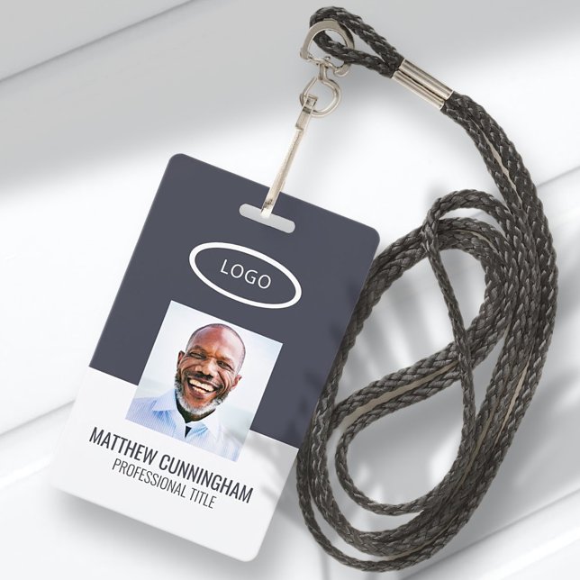 Color Block Custom Logo Employee Name Barcode Ausweis (Von Creator hochgeladen)