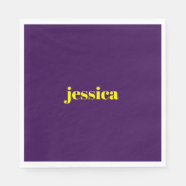 Color block minimalist custom name  serviette