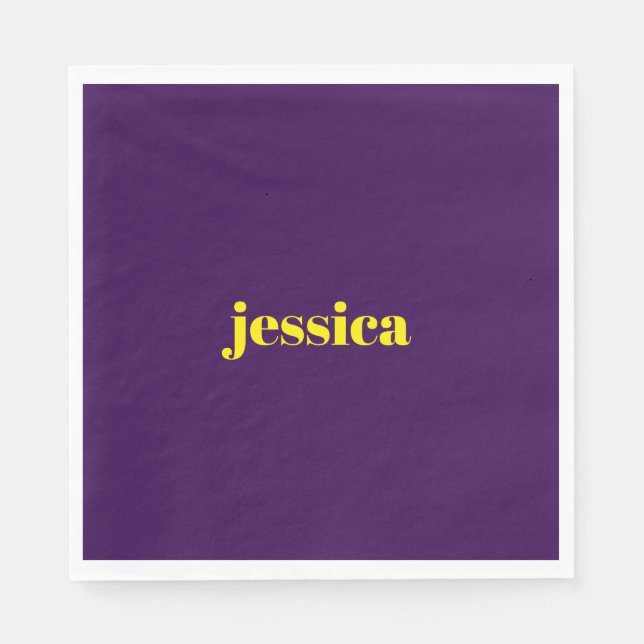 Color block minimalist custom name  serviette (Vorderseite)
