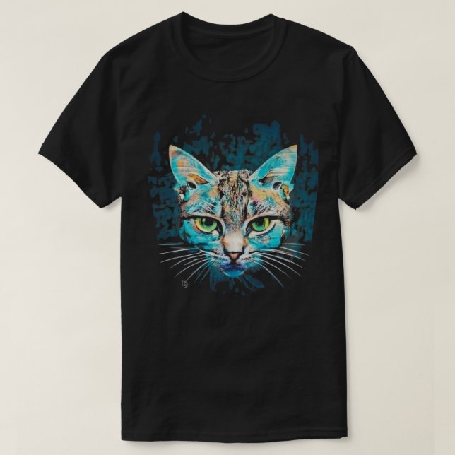 Color Blue Cat T - Shirt (Design vorne)
