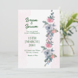 Color Blume Einfache Hochzeitskarte Einladung
