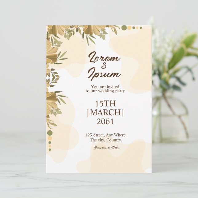 Color Blume Einfache Party Card Hochzeitseinladung Einladung (Stehend Vorderseite)