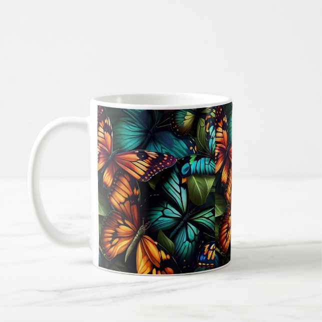 Color Burst – Butterflies in Motion Kaffeetasse (Links)