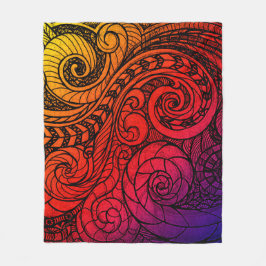 Color Burst Swirl Fleece Blanket
