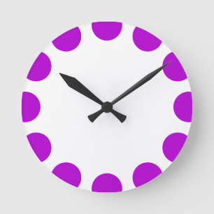 Color Crescent - Purple and White Runde Wanduhr