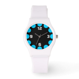 Color Crescent - Sky Blue on Black Armbanduhr