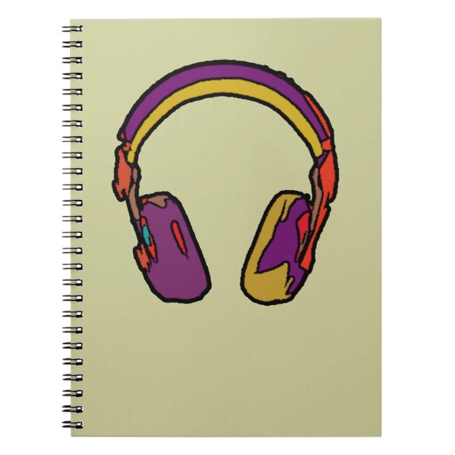 Color Dj Kopfhörer Notizblock (Vorderseite)