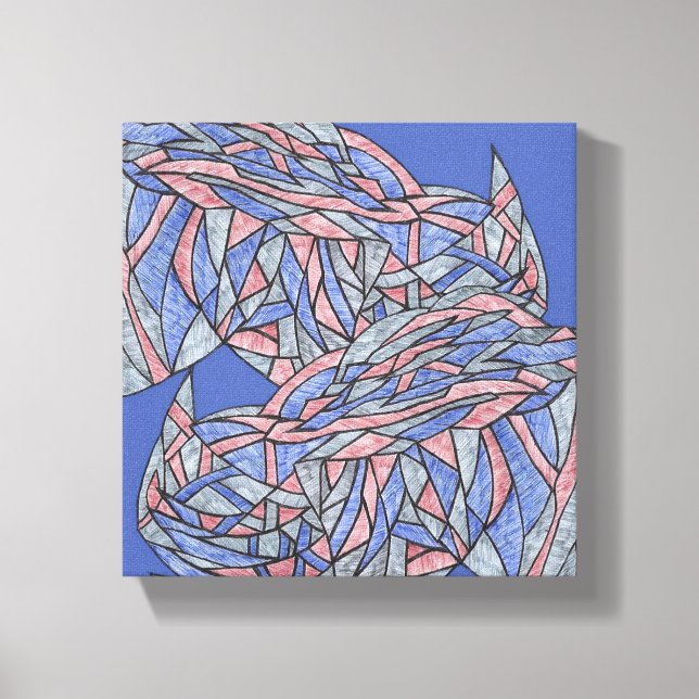 Color Echoes Vibrant Modern Abstract Canvas Leinwanddruck (Vorderseite)