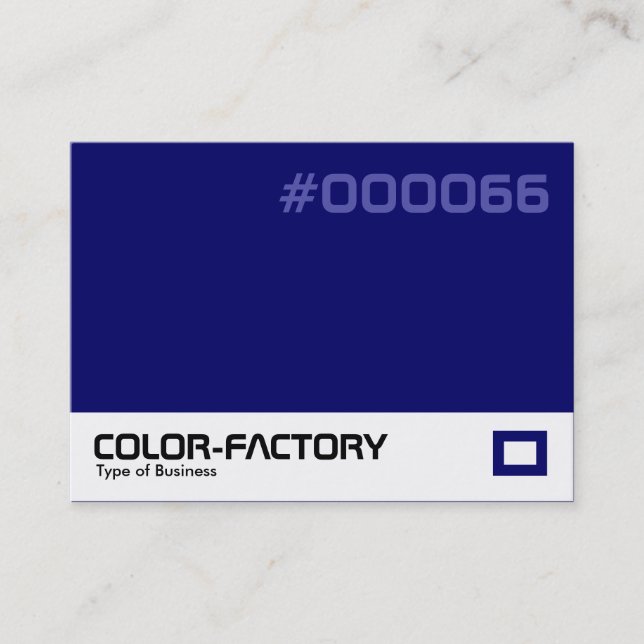 Color Factory - Dark Blue (000066) Visitenkarte (Vorderseite)