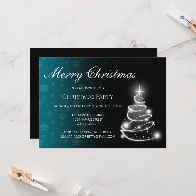 Color Fade Christmas Invitation (Devant/Arrière en situation)