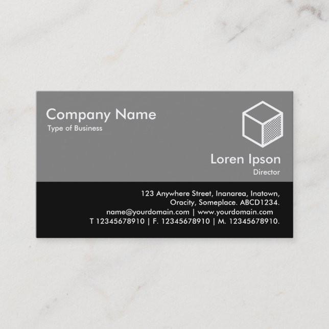 Color Footer - 50pc Grau and Black Visitenkarte (Vorderseite)
