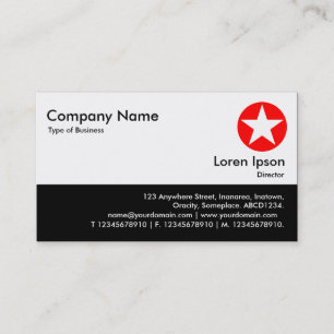 Color Footer - Black - Red Star Visitenkarte