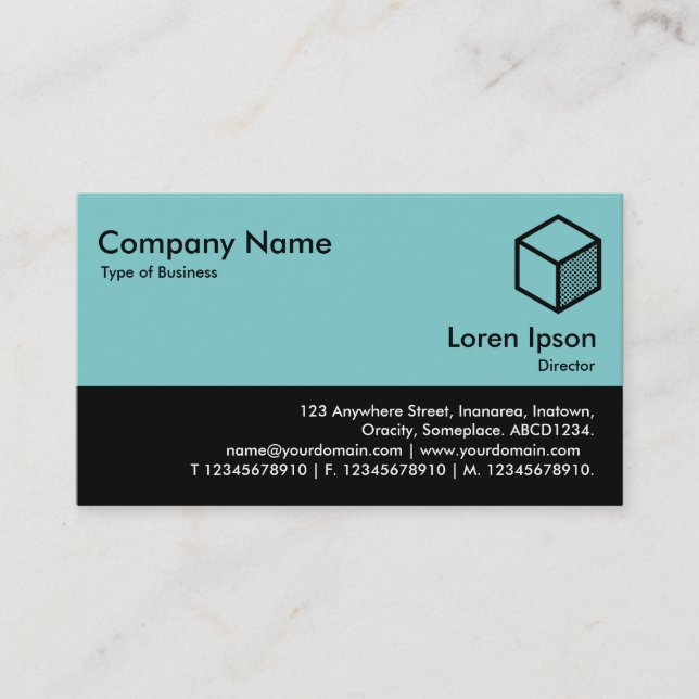 Color Footer - Lt Blue Green und Black Visitenkarte (Vorderseite)