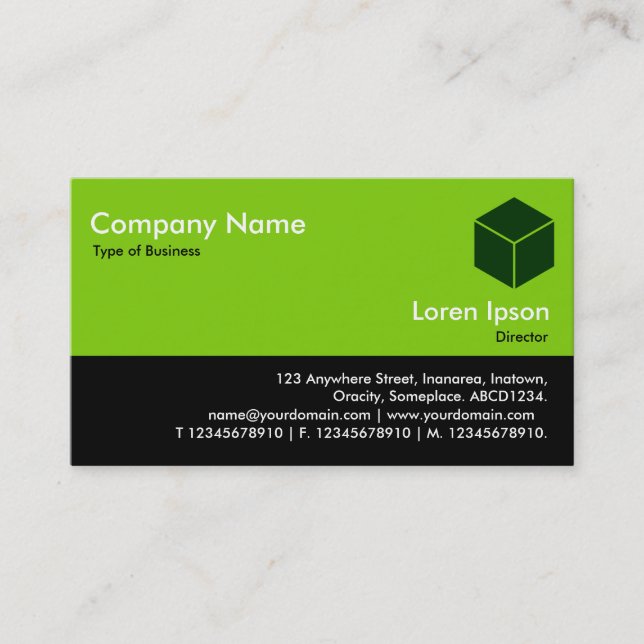 Color Footer - Martian Green und Black Visitenkarte (Vorderseite)