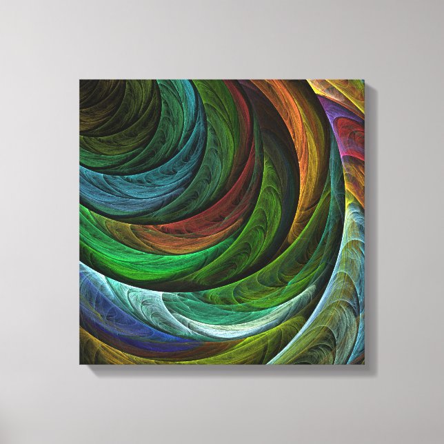 Color Glory Modernes Abstraktes Kunstmuster Elegan Leinwanddruck (Vorderseite)