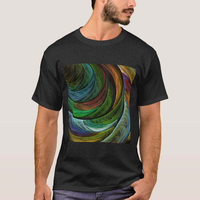 Color Glory Modernes Abstraktes Kunstmuster Elegan T-Shirt (Vorderseite)