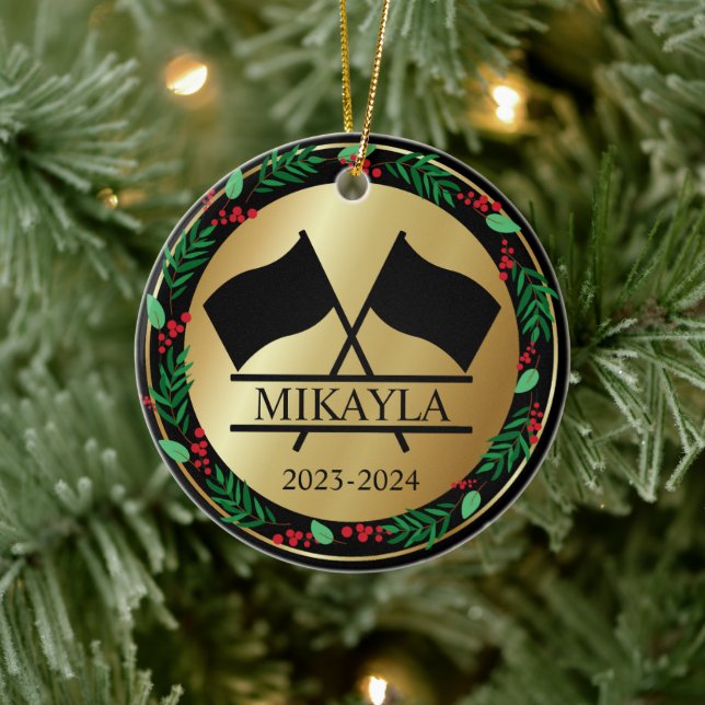 Color Guard Marching Band Weihnachtsdekoration Keramik Ornament (Baum)