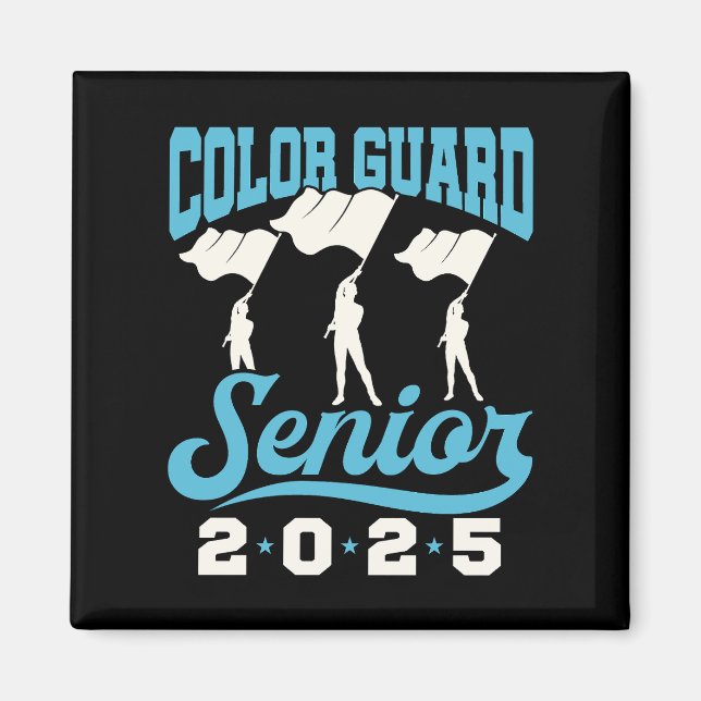 Color Guard Senior 2025 Class Flags Abschluss Magnet (Vorne)