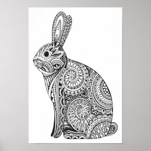 Color It Poster Rabbit Muster
