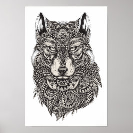 Color It Poster Wolf
