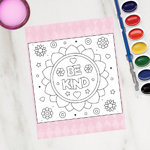 Color Me Be Kind Flower Inspire Activity Cartes