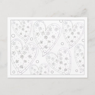 Color Me Blume Herz Postkarte