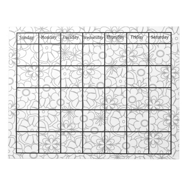 Color Me Funky Blank Calendar Notizblock (Vorderseite)
