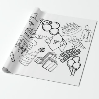 Color Me - Happy Birthday Wrapping Paper Geschenkpapier
