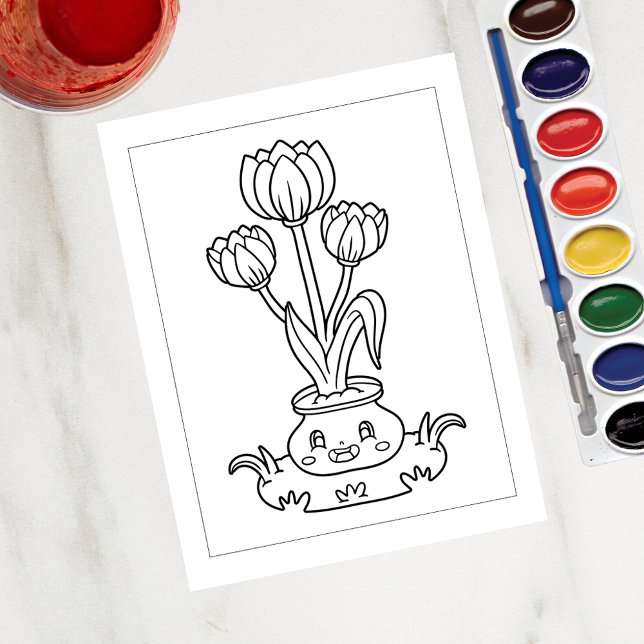 Color Me Hübsch Tulips | Aktivitätskarten Postkarte (Von Creator hochgeladen)