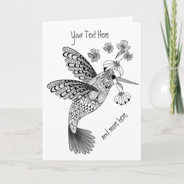 Color Me Hummingbird Floral DIY Karte (Vorderseite)