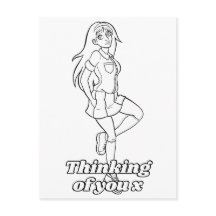 Color Me in Activity Anime Cartoon Teenager