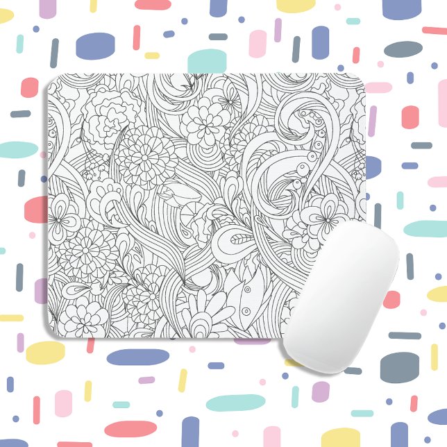 Color Me in ・ Camellier Blume Muster Mousepad (Von Creator hochgeladen)