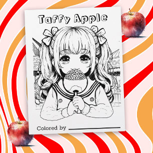 Color Me Page für Kinder   Taffy Apple Anime Girl