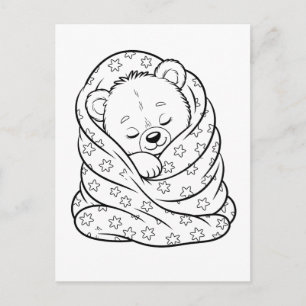 Color Me Panda Kinderaktivitätskarten Postkarte