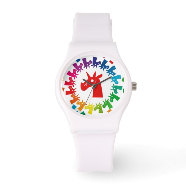 Color Me Rainbow Unicorage Armbanduhr (Vorderseite)