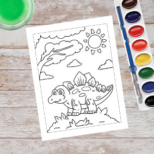 Color Me Stegosaurus Dinosaurier Aktivitätskarte Postkarte