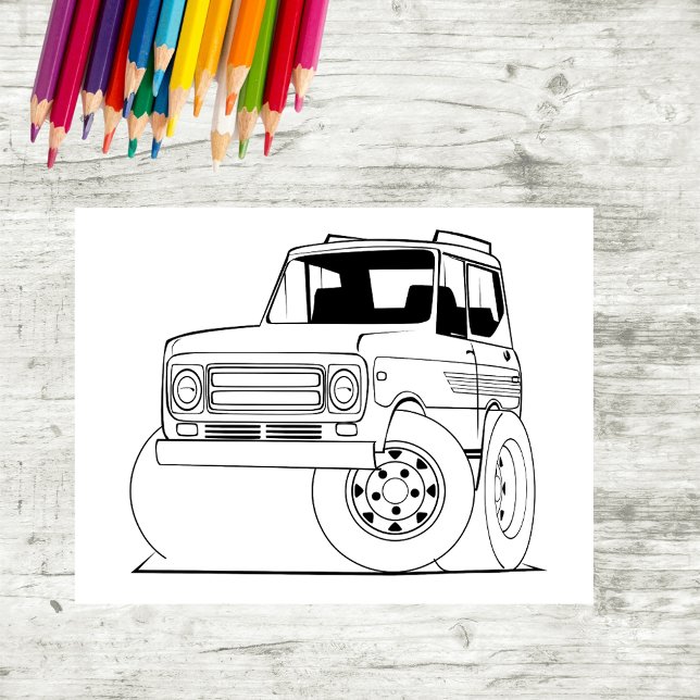 Color Me Tall SUV | Kinder-Aktivitätskarten Postkarte (Von Creator hochgeladen)