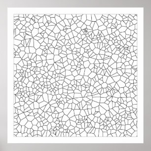 Color Me Voronoi Pattern Poster