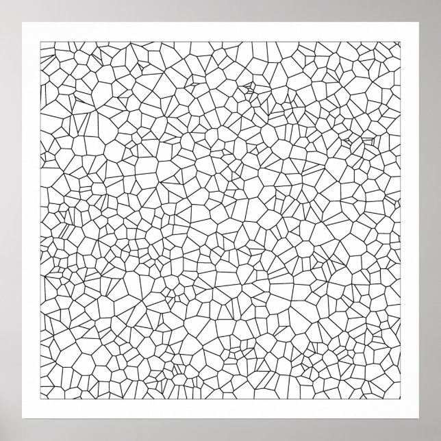 Color Me Voronoi Pattern Poster (Vorne)