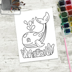 Color Me Whale   Cartes d'activités pour enfants
