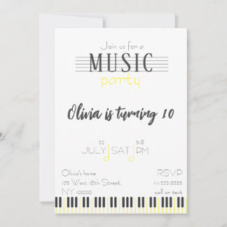 Color Music Party Geburtstag Einladung