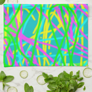 Color My Dreams Scribble Muster Ausdrucksstarke Kü Geschirrtuch