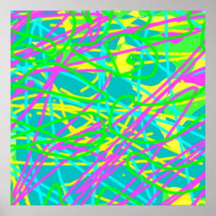 Color My Dreams Scribble Muster Ausdrucksstarke Kü Poster