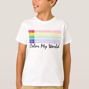 Color My World Rainbow Crayons T-Shirt