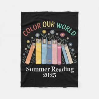 Color Our World Summer Reading 2025 Book Lover Fleecedecke