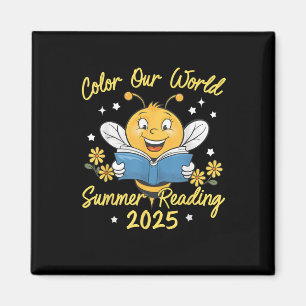 Color our World Summer Reading Program 2025 Biene  Magnet