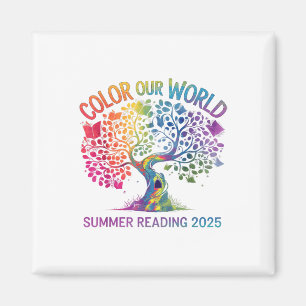 Color Our World Summer Reading Program 2025 Book T Magnet